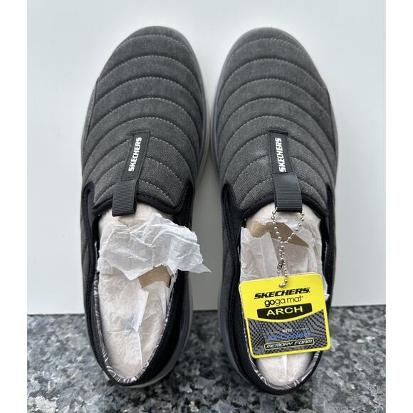 SKECHERS Men Glassel Milroy Relaxed Fit Casual Shoe Size 10.5 Black Canvas main image 5